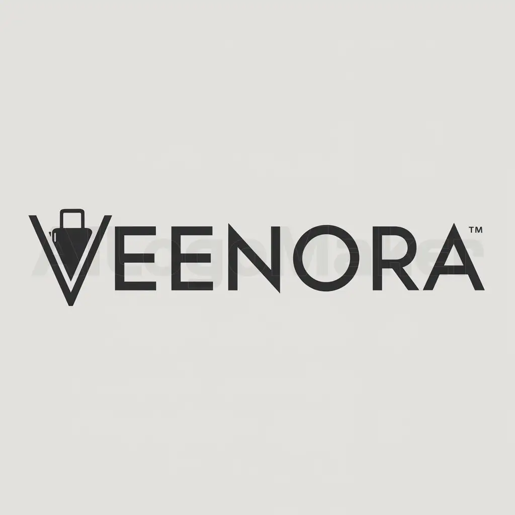 a logo design,with the text "Veenora", main symbol:V and luggage,Moderate,be used in Luggage industry,clear background