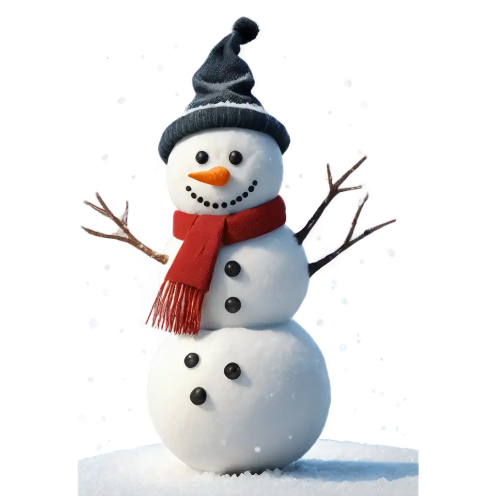 a snowman on a snow with snowy background