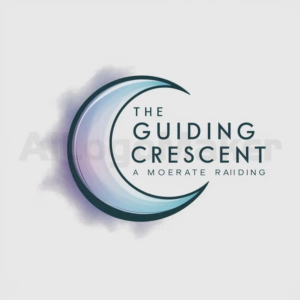 a logo design,with the text "the guiding crescent", main symbol:crescent moon,Moderate,clear background