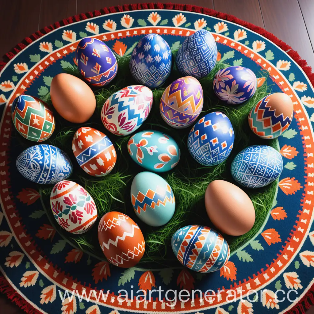 Easter-Table-Decorated-with-Patterned-Eggs