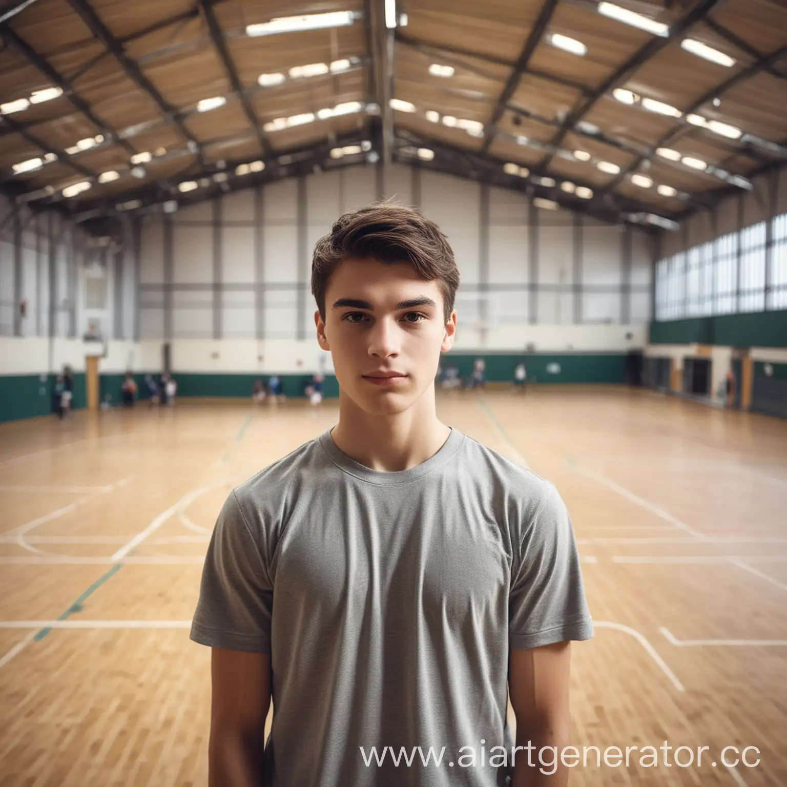 Athletic-Student-Standing-Outside-Sports-Hall