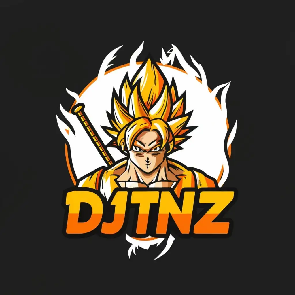 a logo design,with the text "DJTNz", main symbol:super saiya god,Moderate,be used in Technology industry,clear background