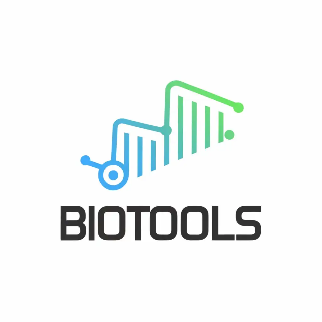 a logo design,with the text "BioTools", main symbol:a report with graphs and indicators,Minimalistic,be used in Technology industry,clear background