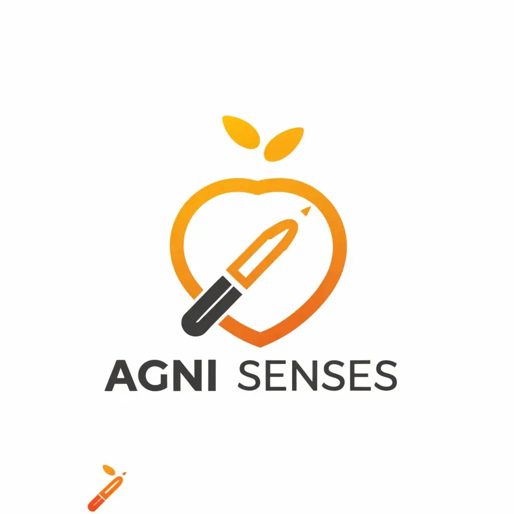 a logo design,with the text "AGNI SENSES", main symbol:apple pencil,Moderate,be used in Technology industry,clear background