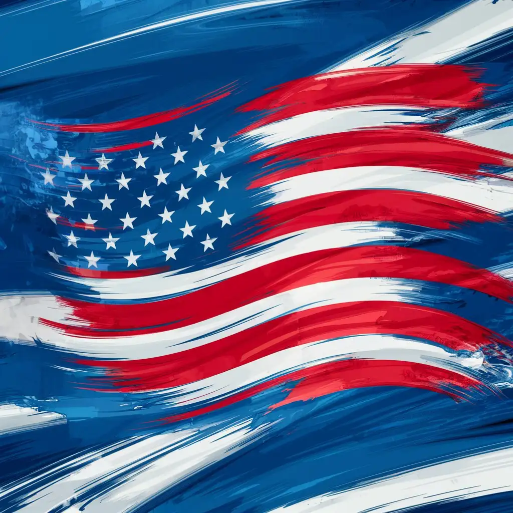 Vibrant American Flag Abstract Art