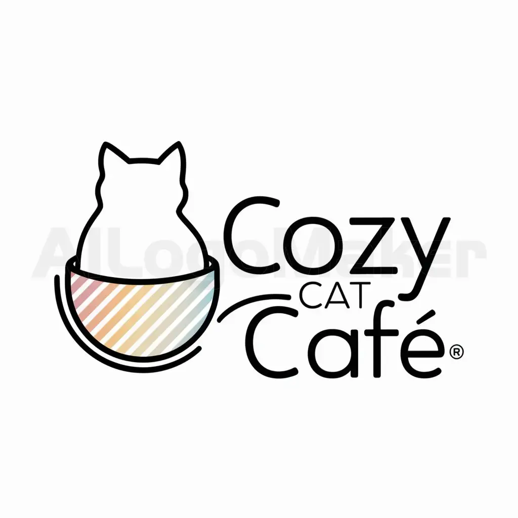 a logo design,with the text "Cozy cat cafe", main symbol:english, positive form, gradient pattern,Minimalistic,be used in Animals Pets industry,clear background