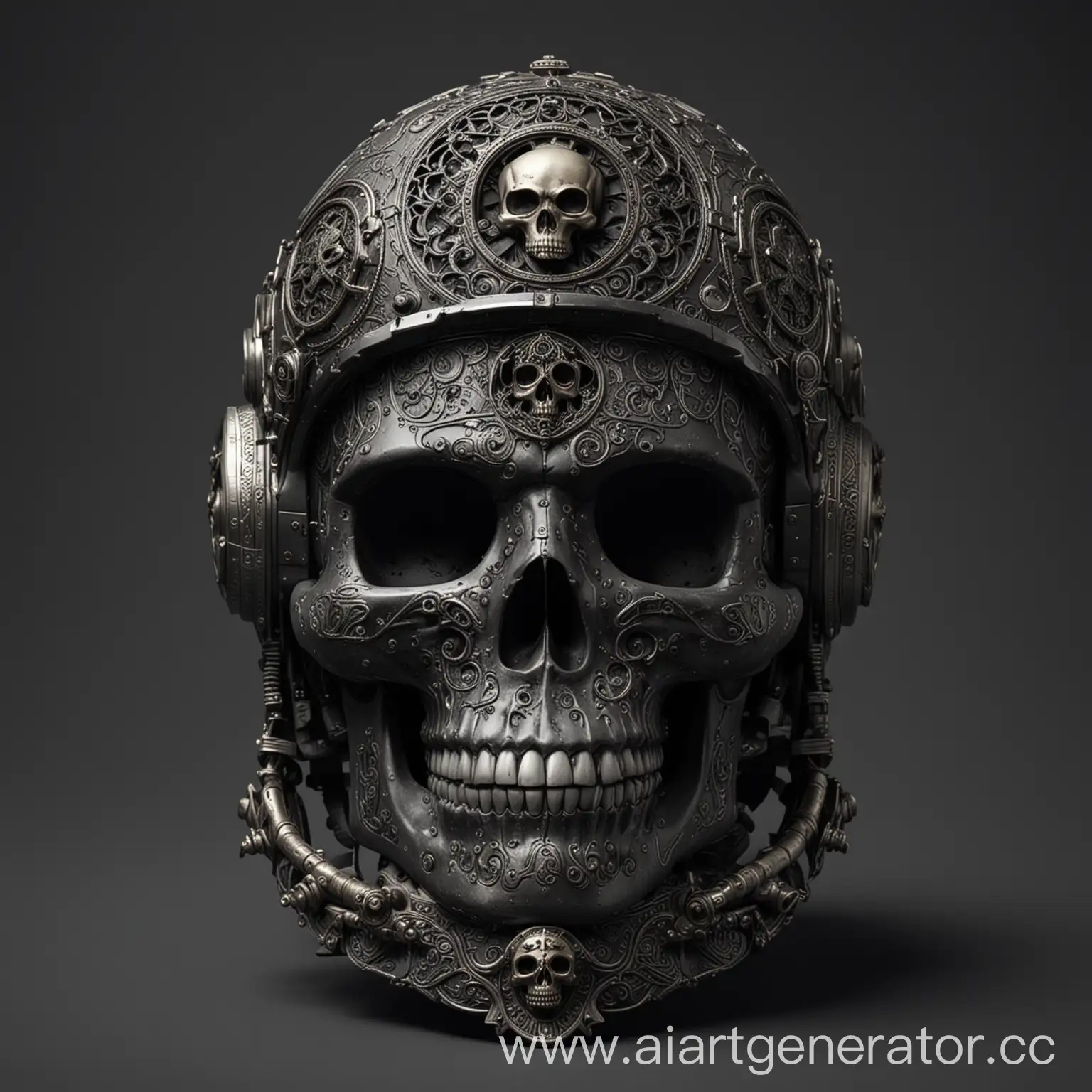 Dark-Ornamented-Cosmonaut-Helmet-with-Skull-Detail