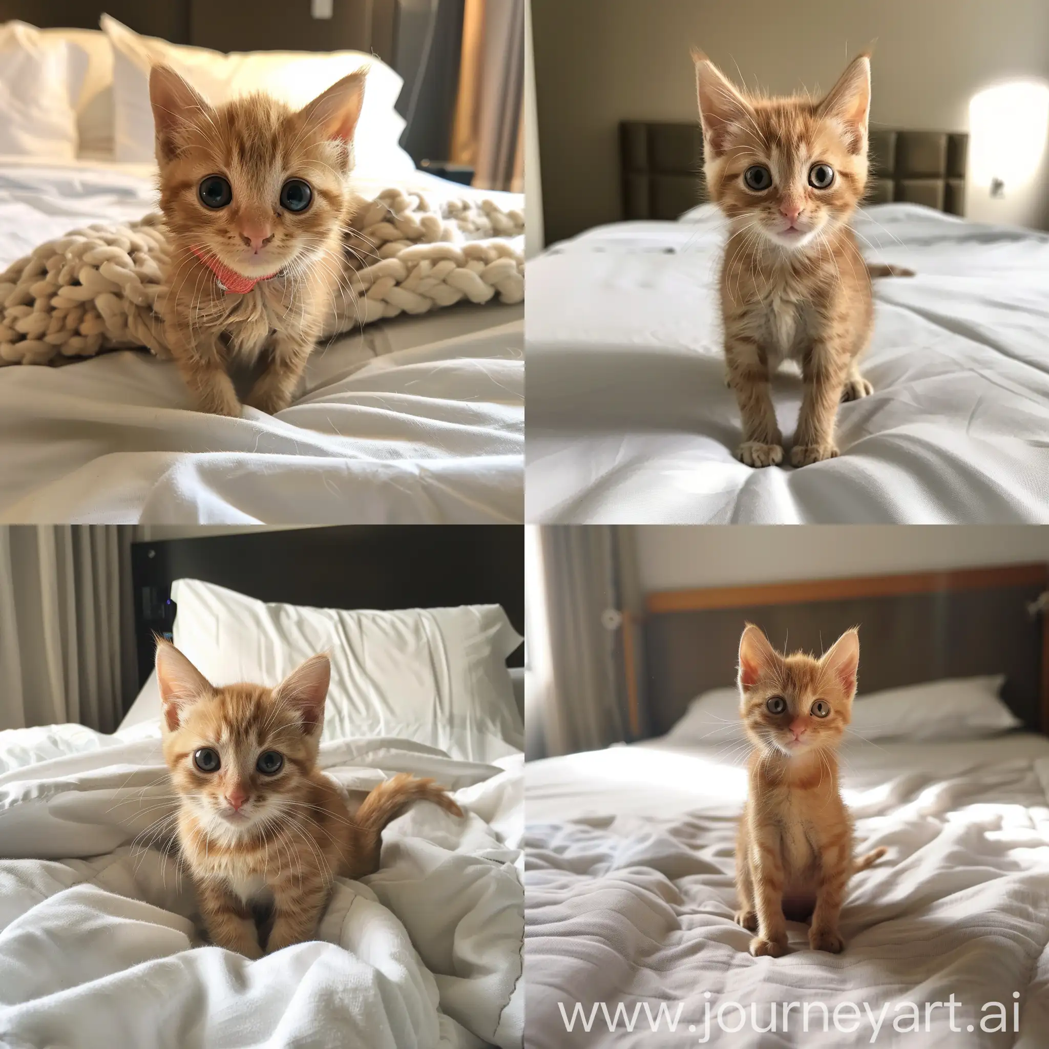 Ginger-Kitten-Comforted-on-Hospital-Bed-Amid-Illness