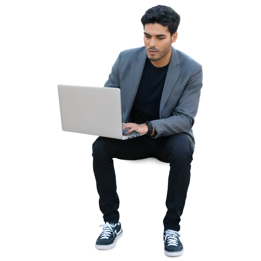 Person-Googling-in-Laptop-PNG-Image-for-Crystal-Clear-Online-Illustration