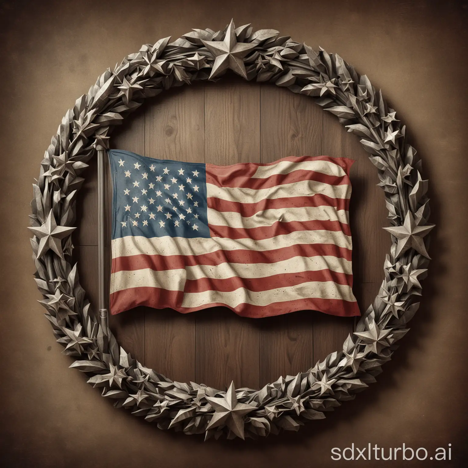 Patriotic-American-Flag-Logo-Design-with-Stars-and-Stripes-Wreath