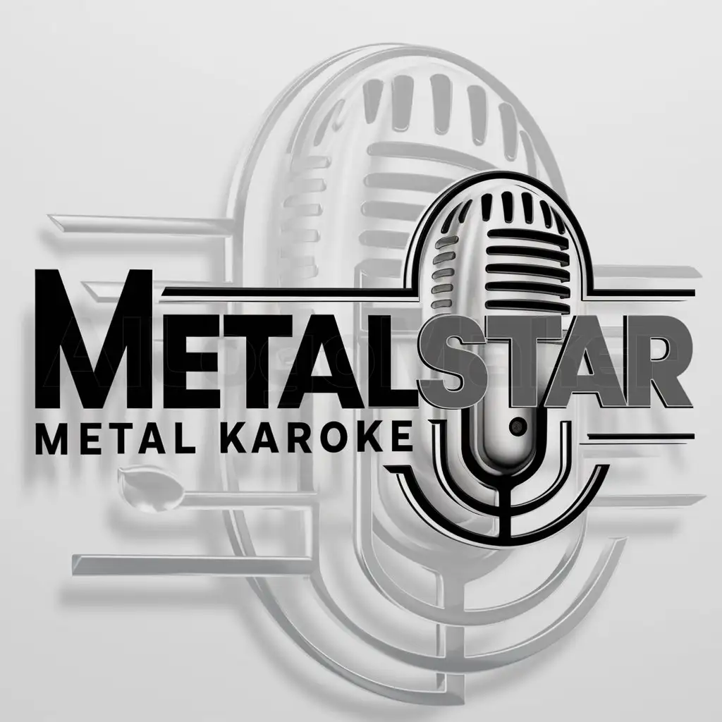 LOGO-Design-For-MetalStar-Edgy-Metallic-Font-with-Star-Symbol-for-Metal-Karaoke-YouTube-Channel