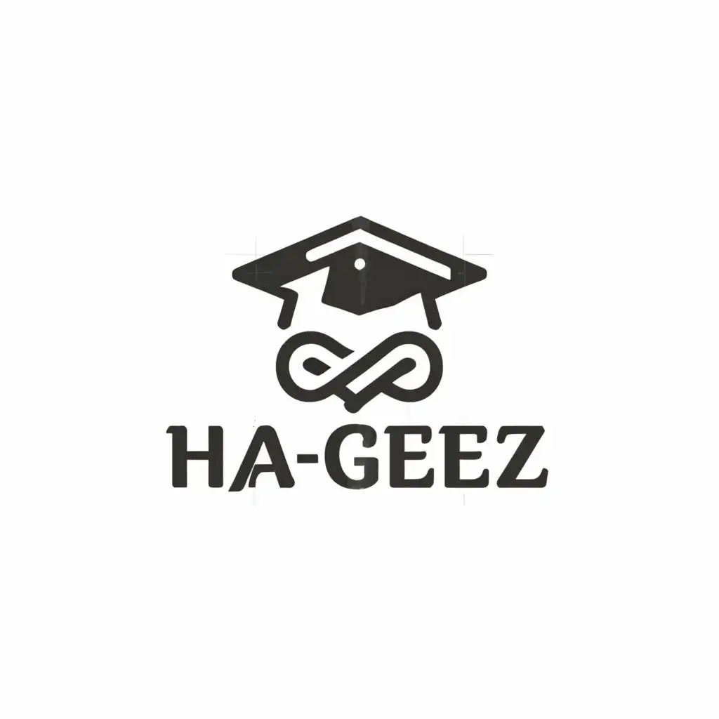 a logo design,with the text "Ha-Geez", main symbol:graduation hat,Moderate,be used in Others industry,clear background