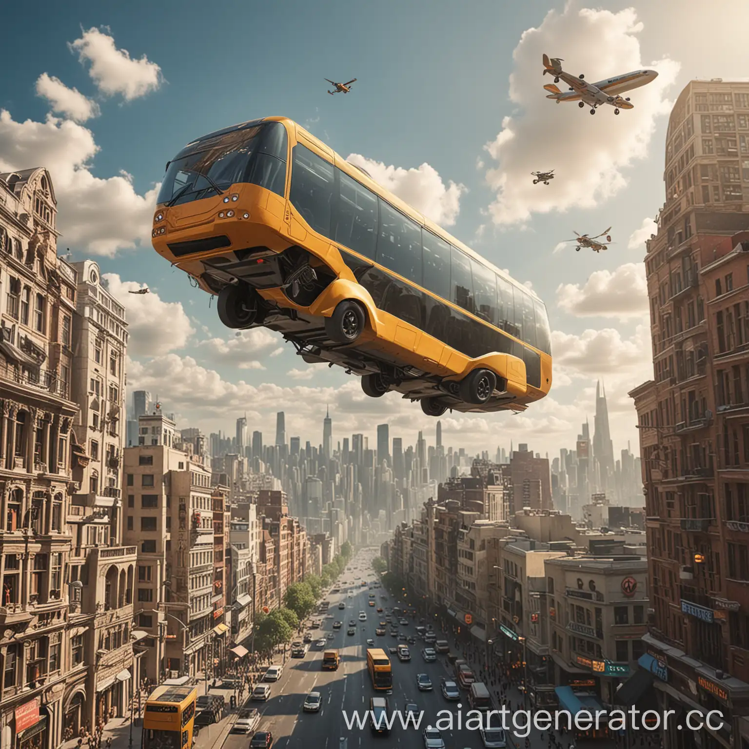 Futuristic-Flying-Bus-Soaring-over-Urban-Metropolis