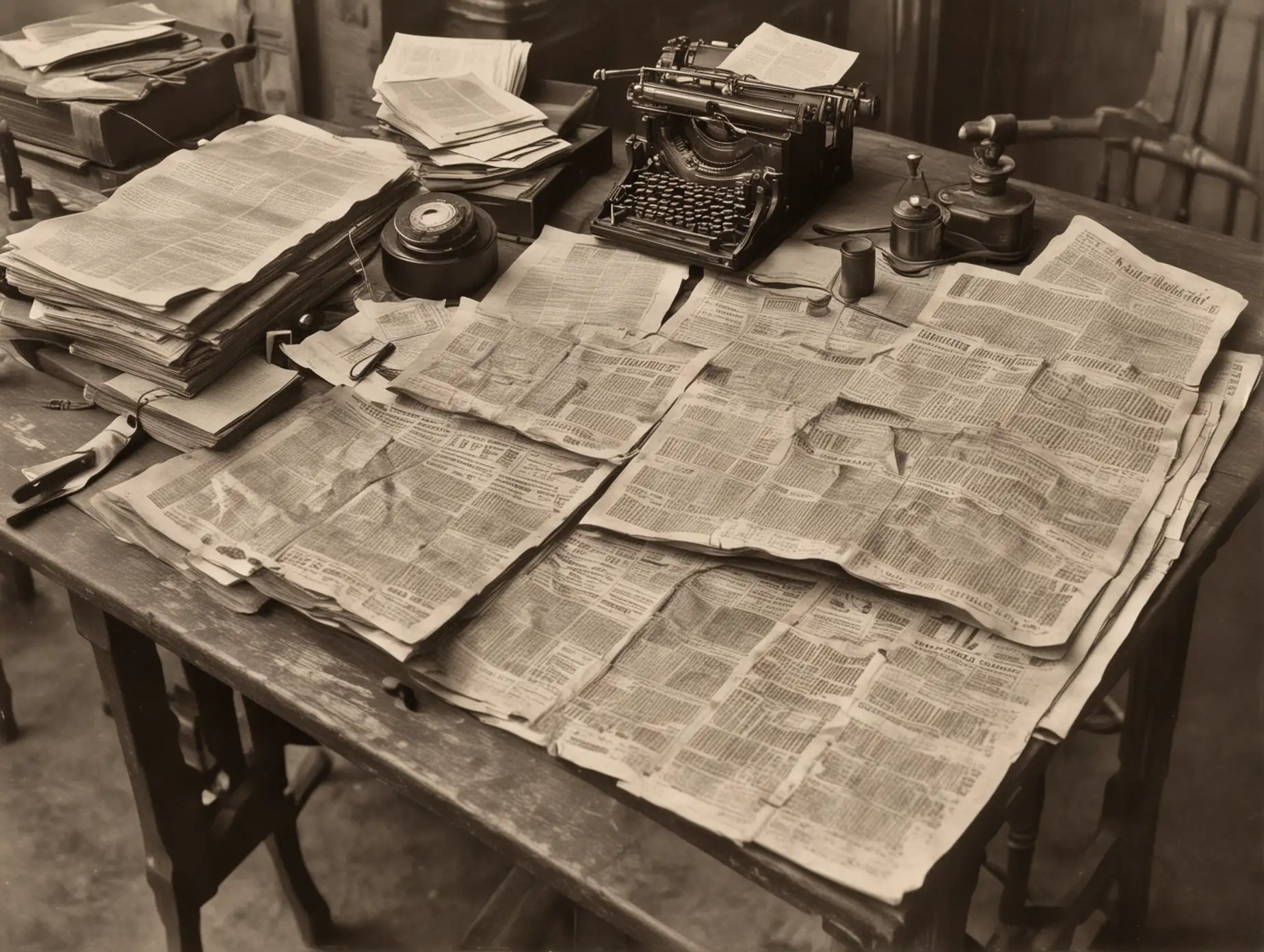 Vintage Newspaper Office Without People Nostalgic 1900s Setting