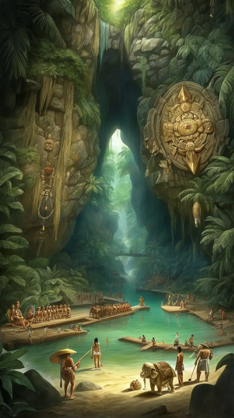 show the yamasita treasure without showing the general.  Just the emence wealth 
Background Philippine jungle cave