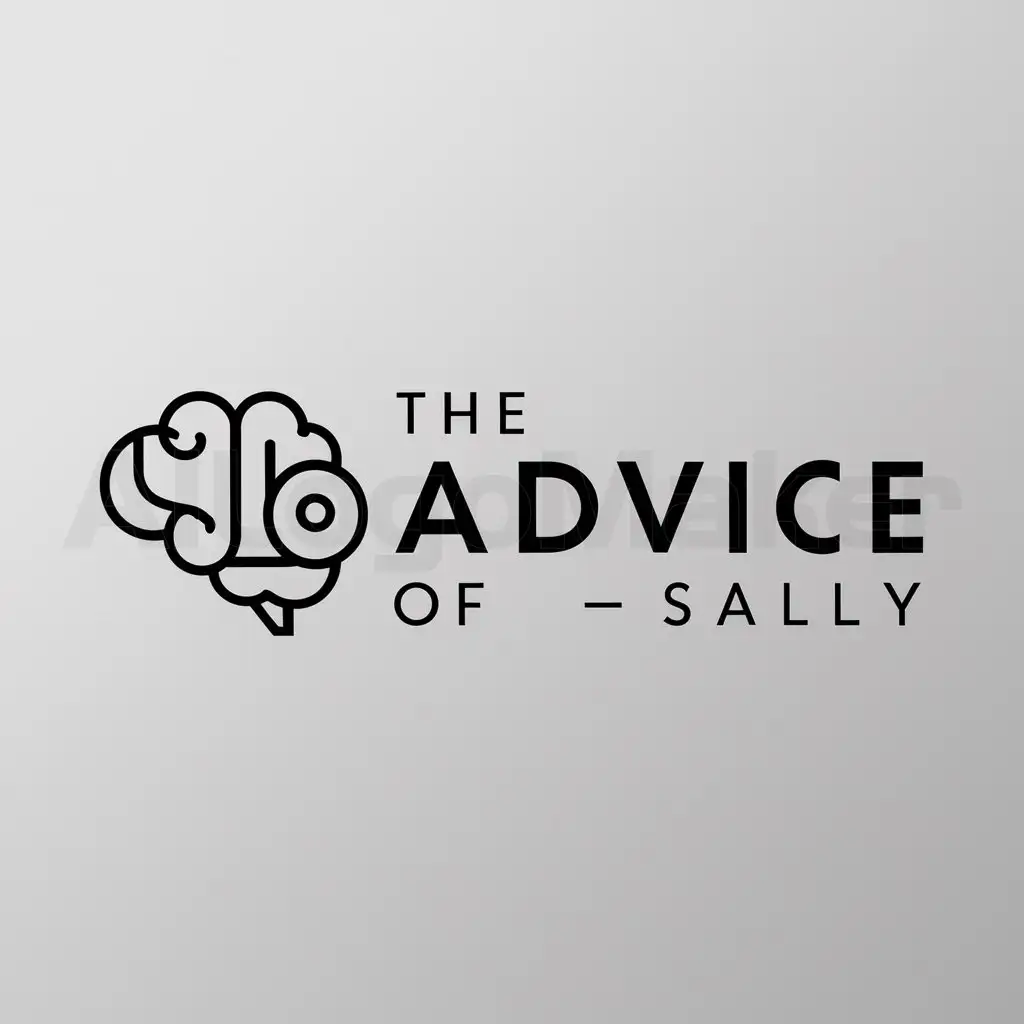 a logo design,with the text "The advice of Sally", main symbol:brain,complex,be used in Education industry,clear background