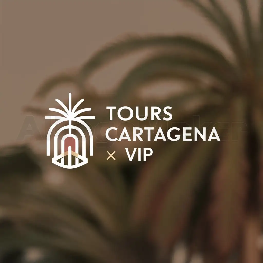 LOGO-Design-For-Tours-Cartagena-VIP-Vibrant-Mar-Palm-Tree-and-Rainbow-Symbolizing-Luxury-Tours