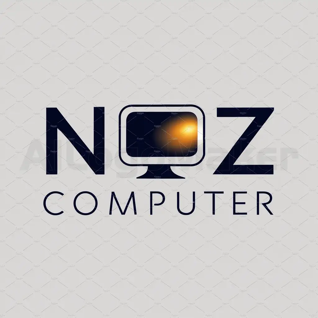 a logo design,with the text "Naz Computer", main symbol:Computer,Moderate,be used in Education industry,clear background