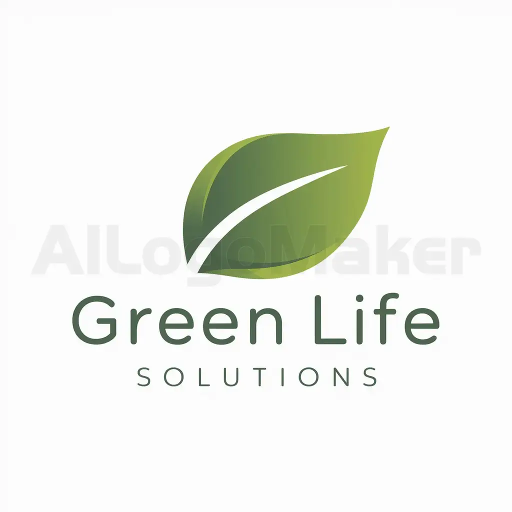 a logo design,with the text "Green Life Solutions", main symbol:leaf,Moderate,clear background