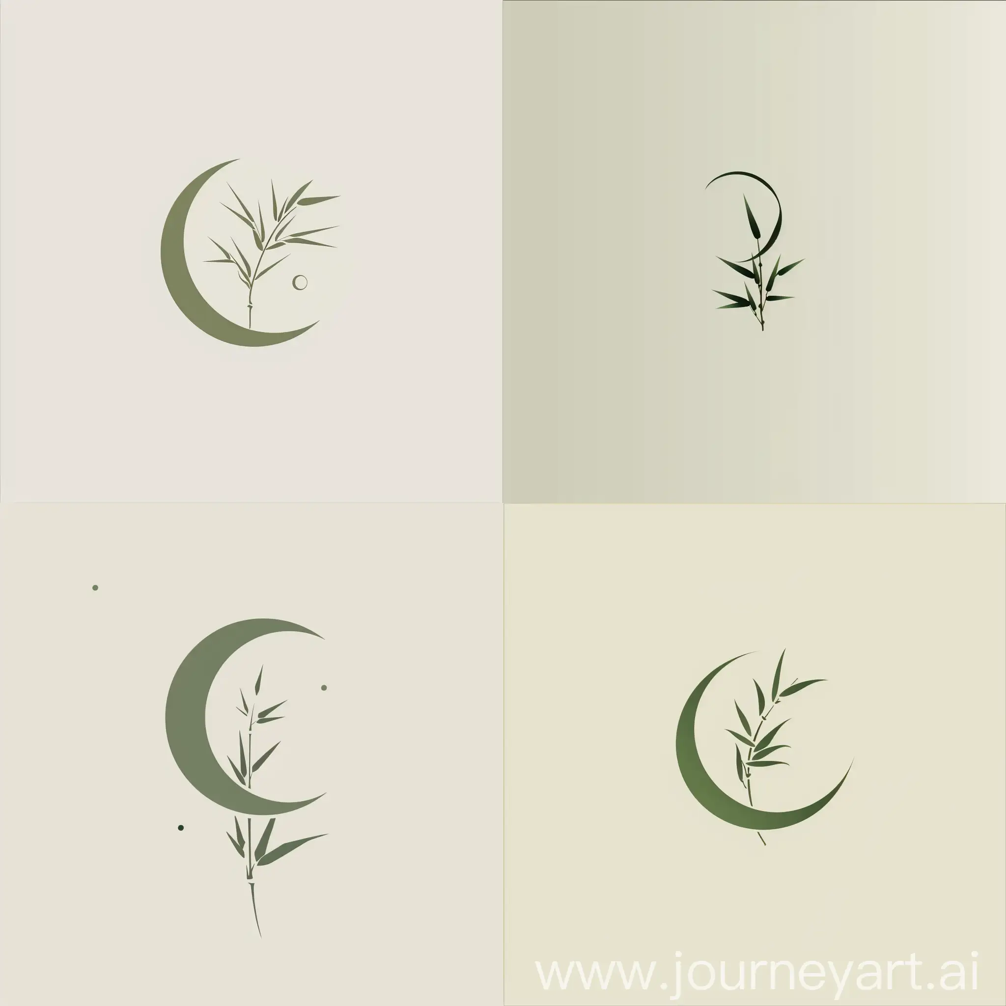 Elegant-Logo-Inspired-by-Princess-Kaguya-Crescent-Moon-and-Bamboo-Design