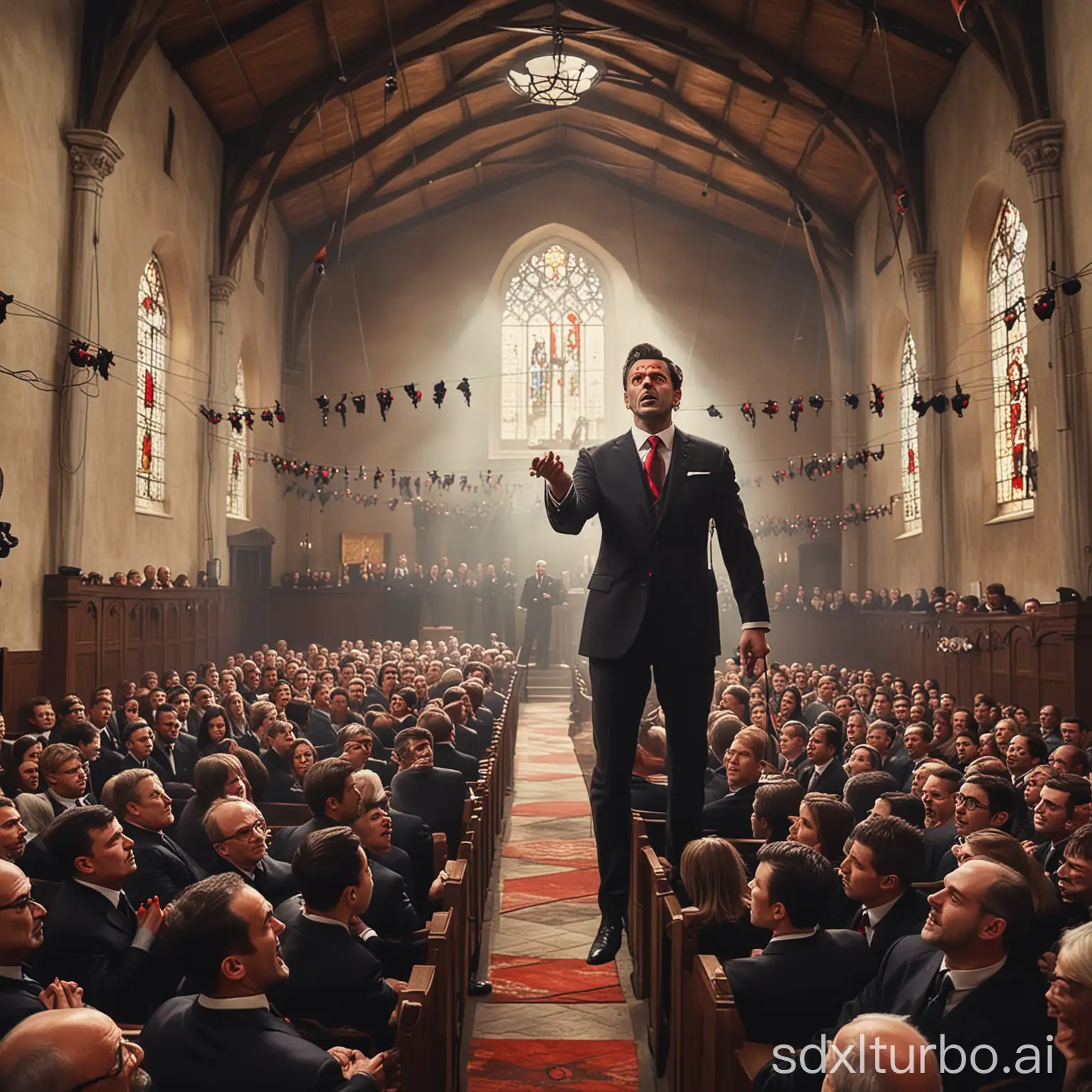 Sinister-Man-Addresses-Congregation-in-Church-with-Marionette-Strings