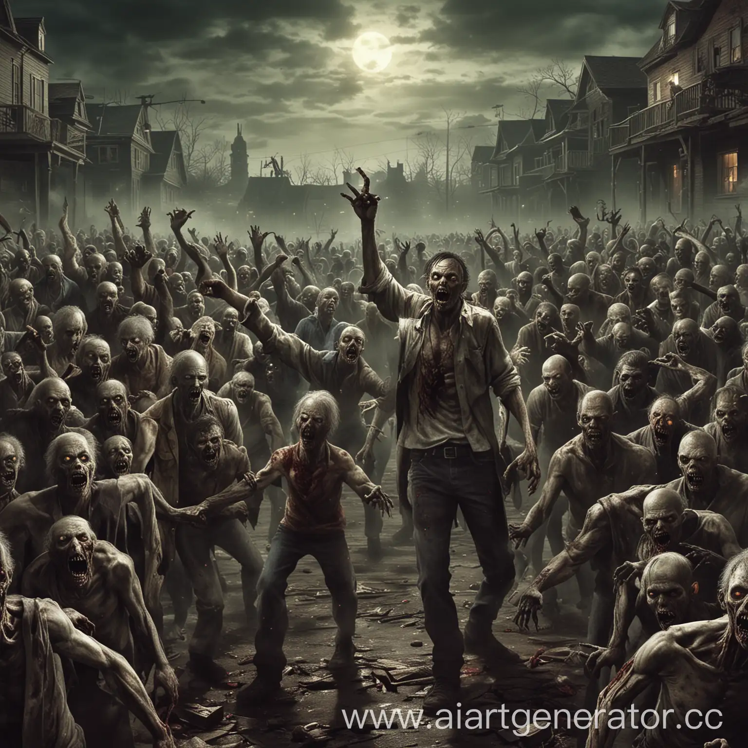 Apocalyptic-Scene-with-Zombie-Horde-in-a-Desolate-World