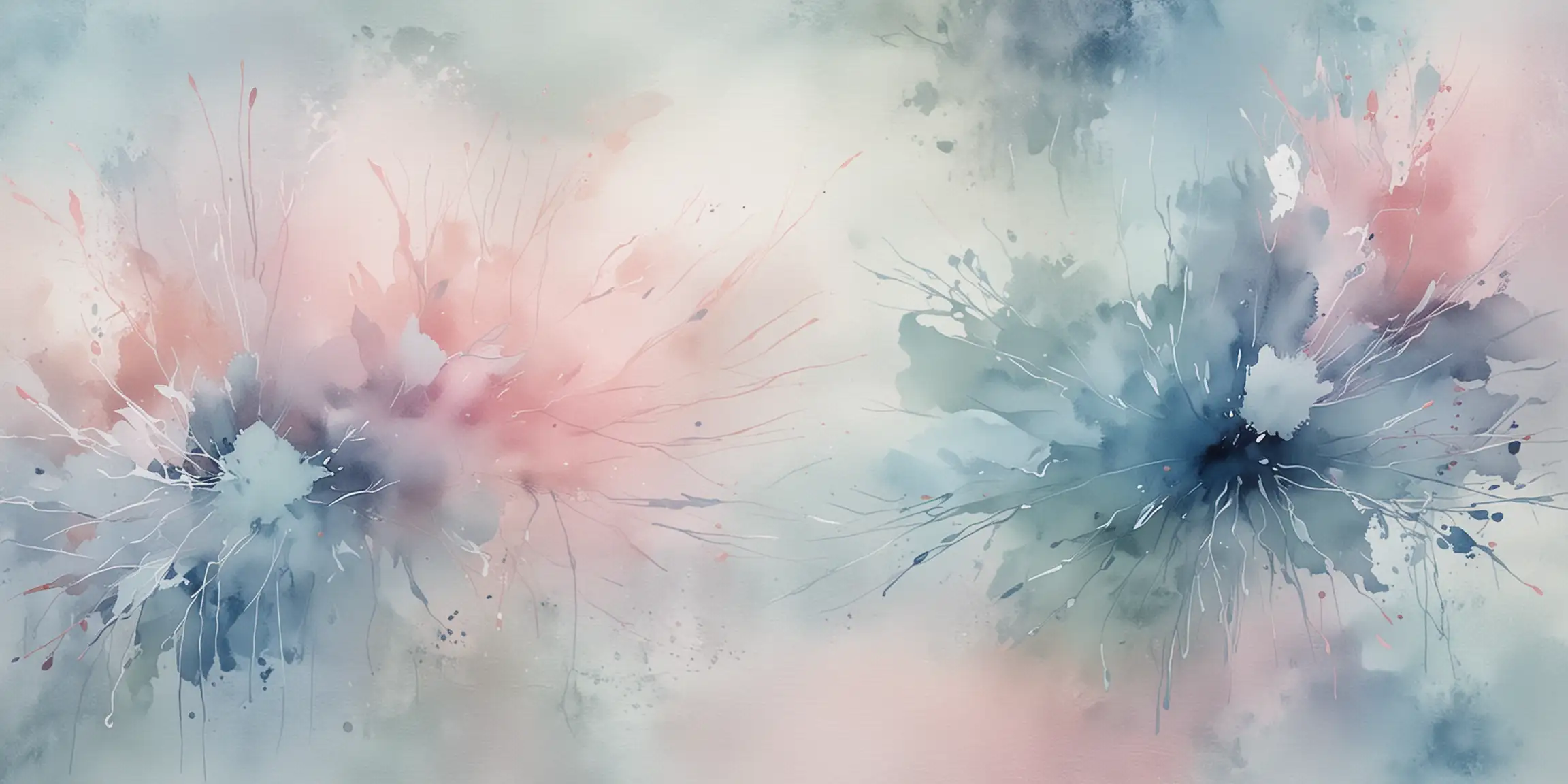 Abstract Watercolor Painting in Soft Blues and Pinks
