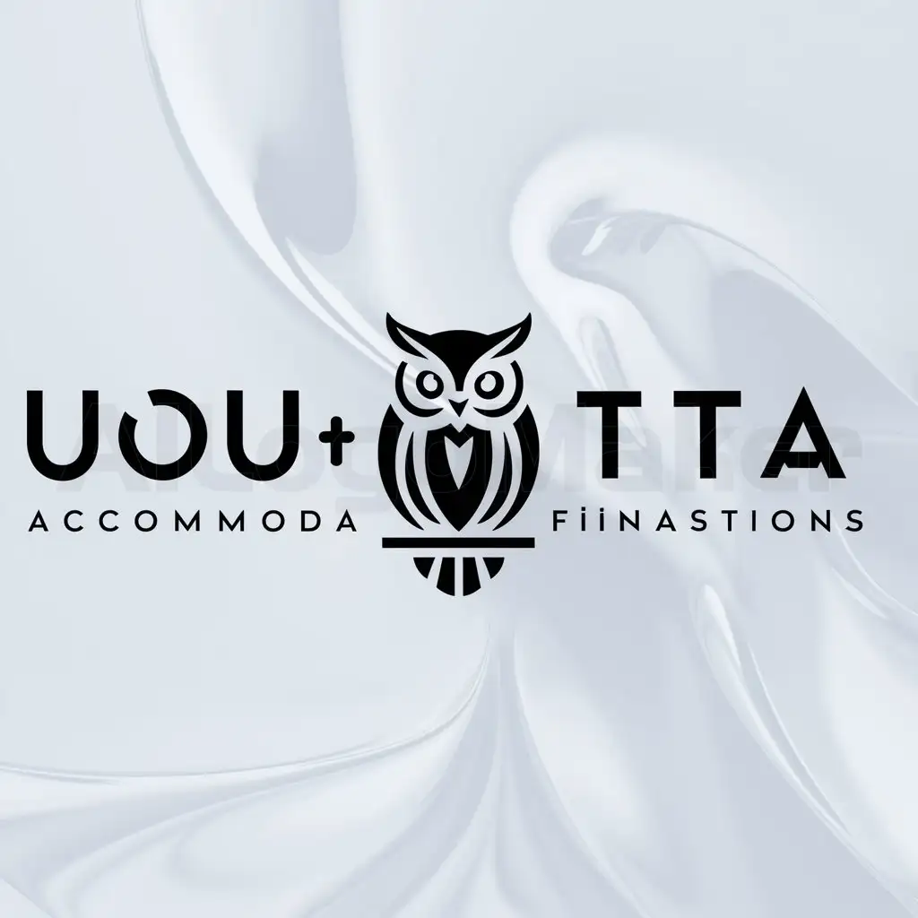 a logo design,with the text "Uoutta Accommodations", main symbol:owl,Moderate,be used in Finance industry,clear background