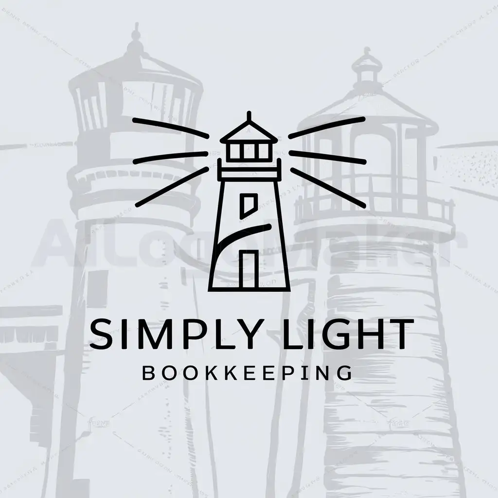 LOGO-Design-For-Simply-Light-Bookkeeping-Illuminating-Your-Financial-Path-with-a-Lighthouse-Symbol