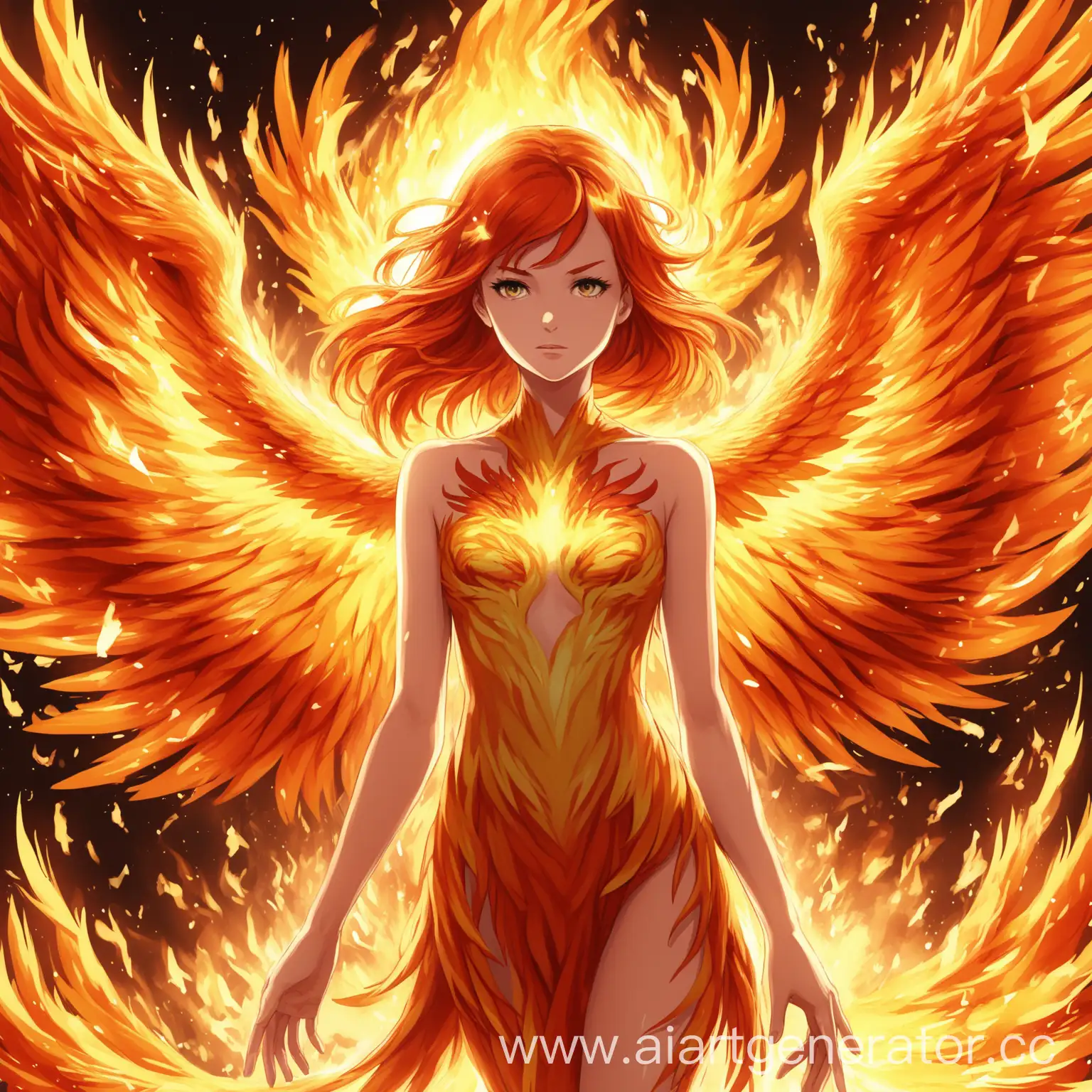 Young-Girl-with-Phoenix-in-Surreal-Forest-Scene