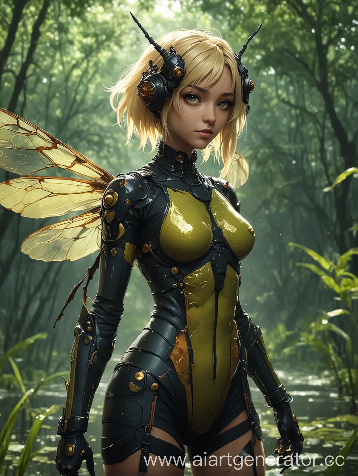 Swamp Wasp, anime stile, humanize