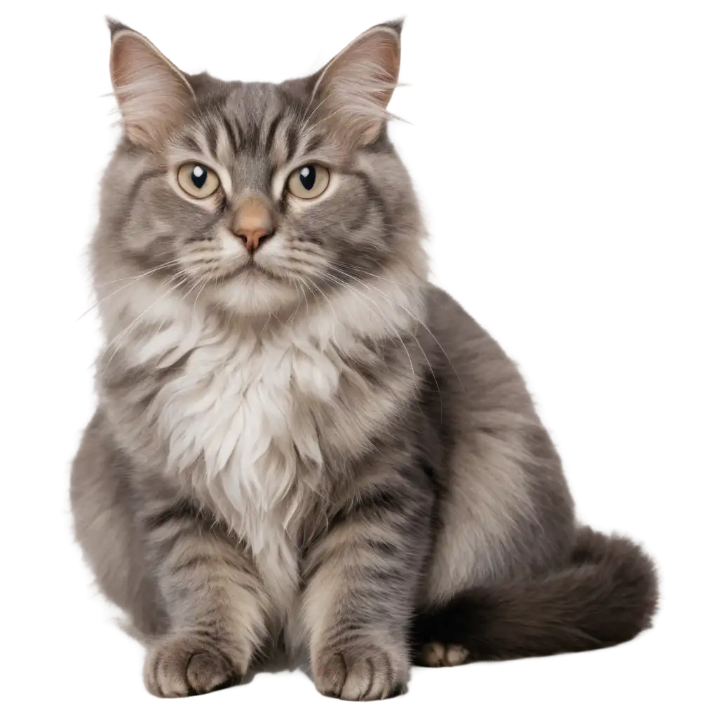 High-Quality-PNG-Image-of-a-Relaxed-and-Fluffy-WhiteGrey-Tabby-Cat-Laying-Calmly