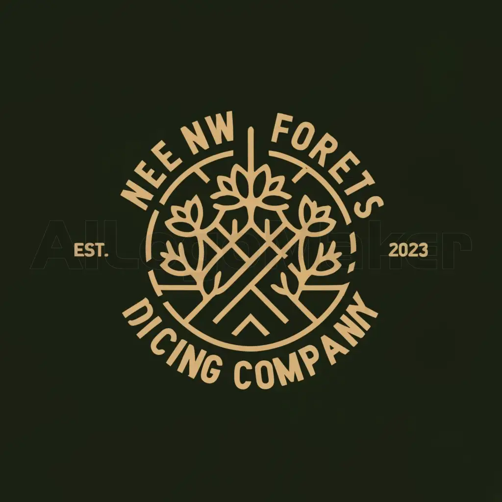 a logo design,with the text "The new forest decking company", main symbol:decking in the forest,Moderate,be used in Construction industry,clear background