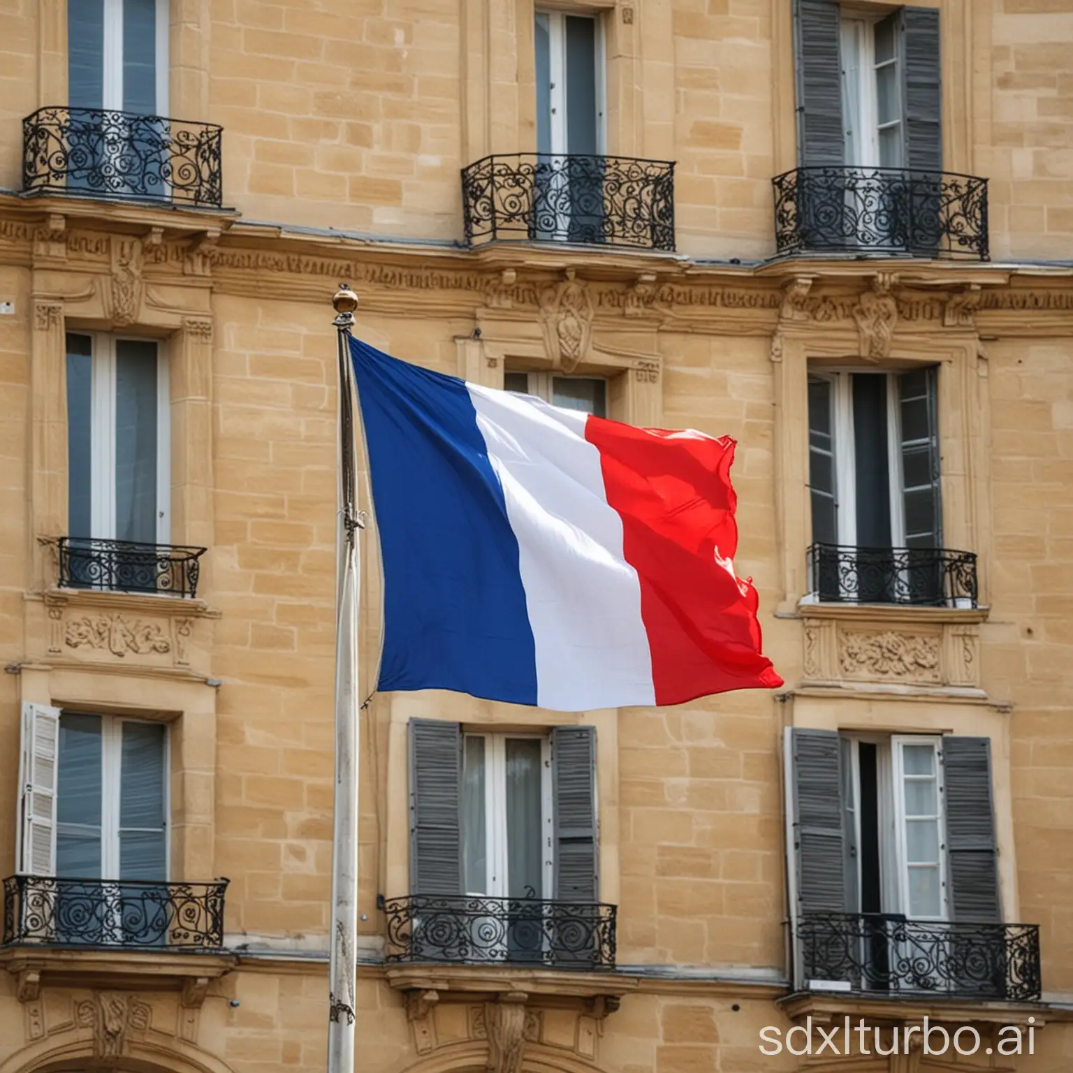 Vibrant-French-Flag-Fluttering-in-the-Wind