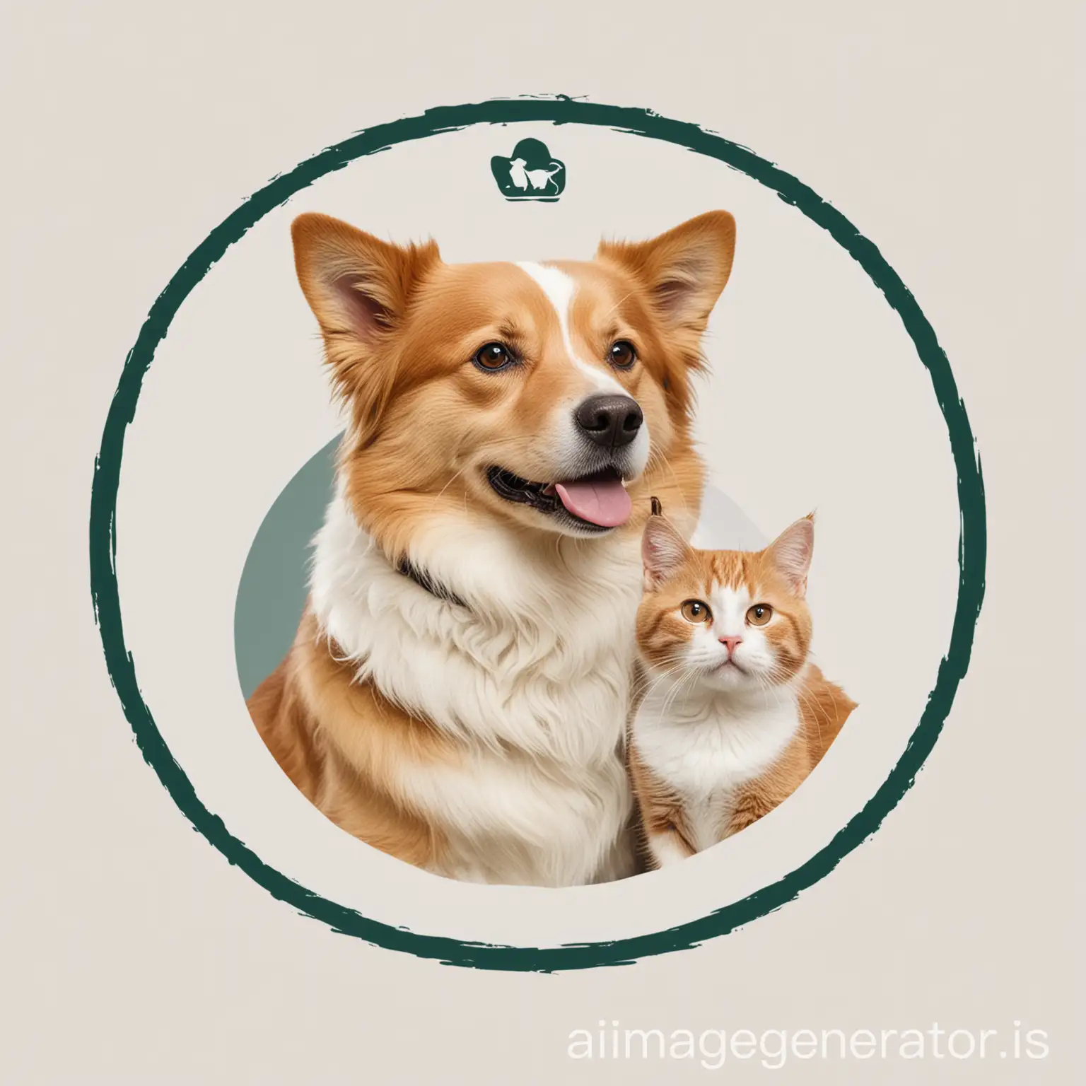 Veterinary-Clinic-Logo-Dog-and-Cat-in-Circular-Profile-Picture-on-White-Background