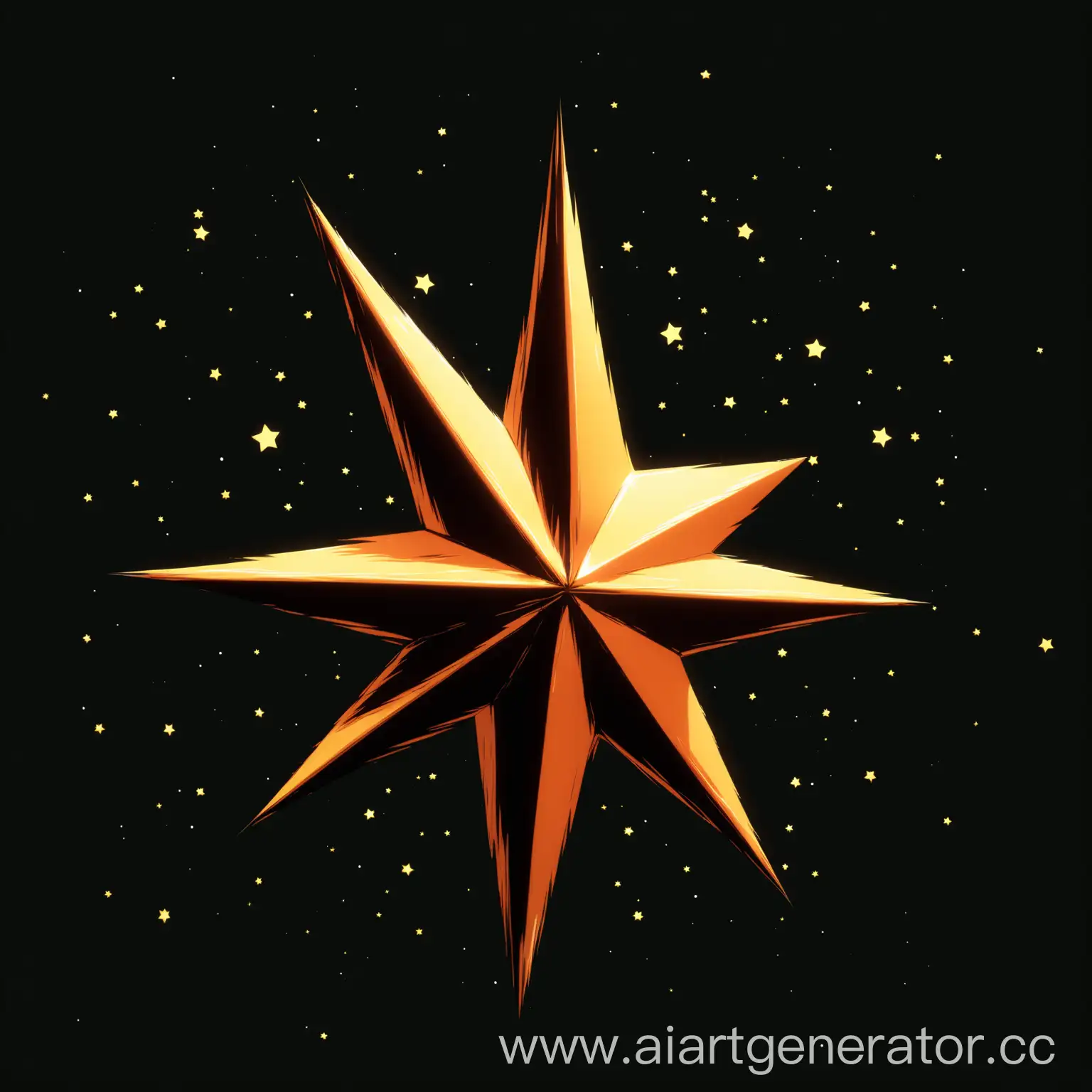 Manga-Style-3D-Star-on-Black-Background-Celestial-Artwork-Illustration