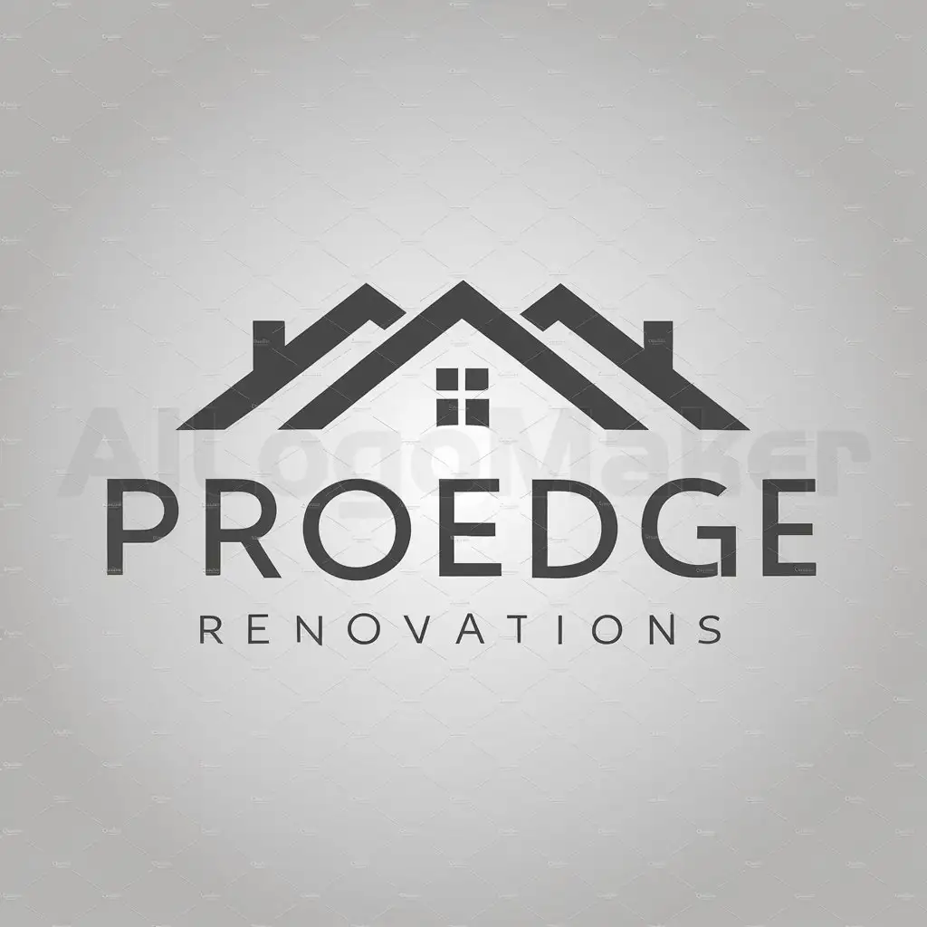 a logo design,with the text "Proedge Renovations", main symbol:House,Moderate,be used in Construction industry,clear background
