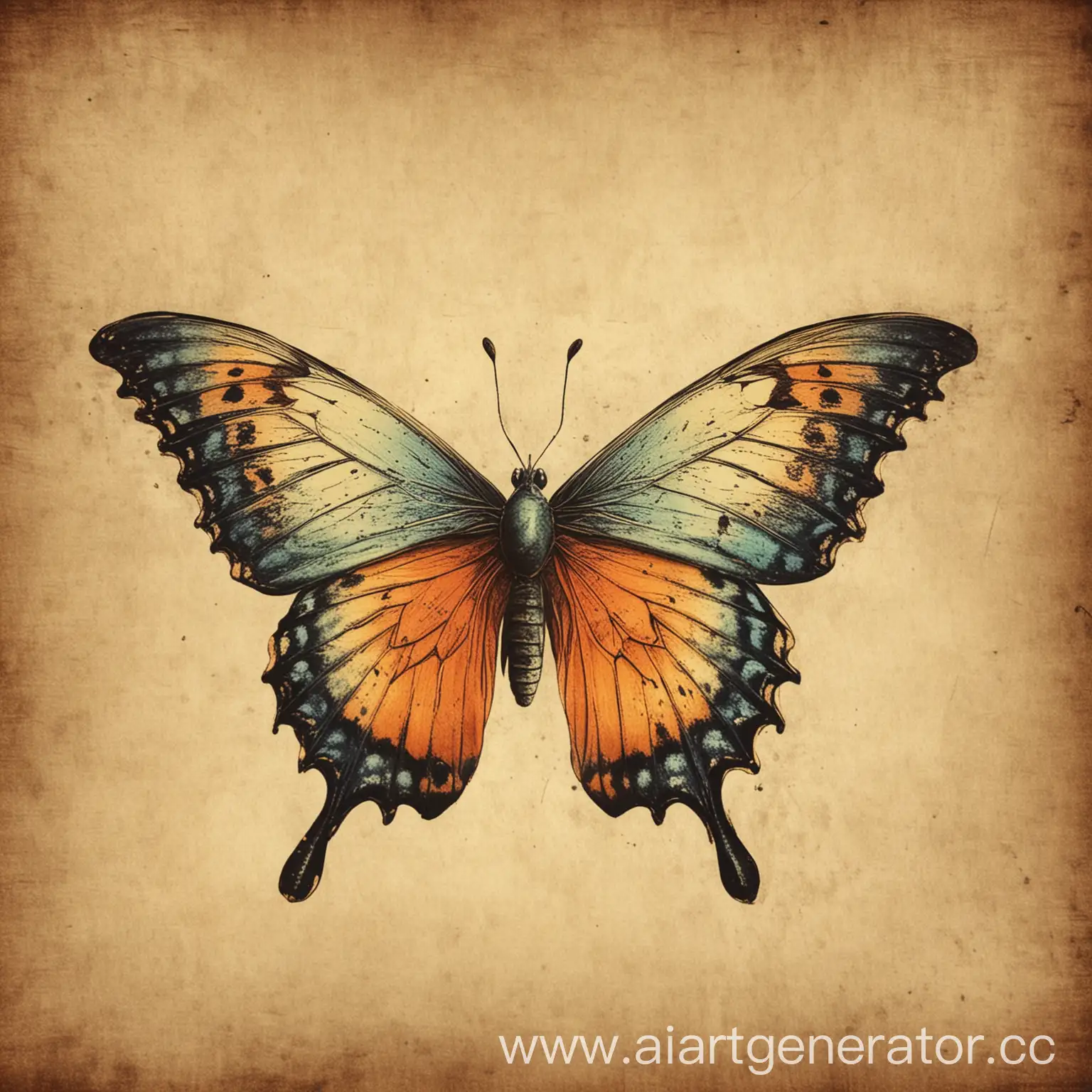 крыло бабочки Махаона в винтажном стиле