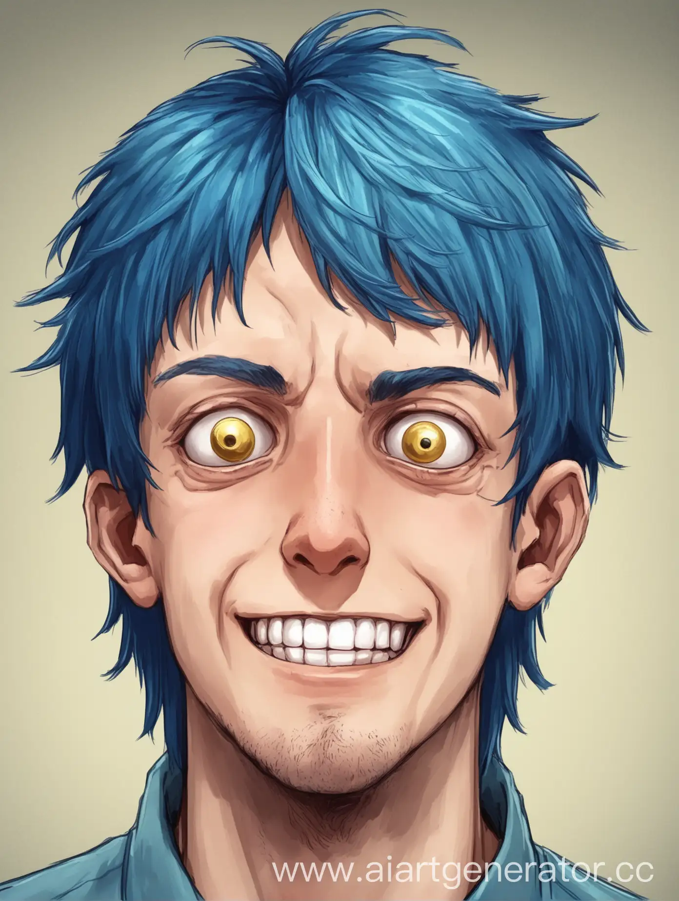 Young-Man-with-Blue-Hair-and-Bells-Palsy-Portrait