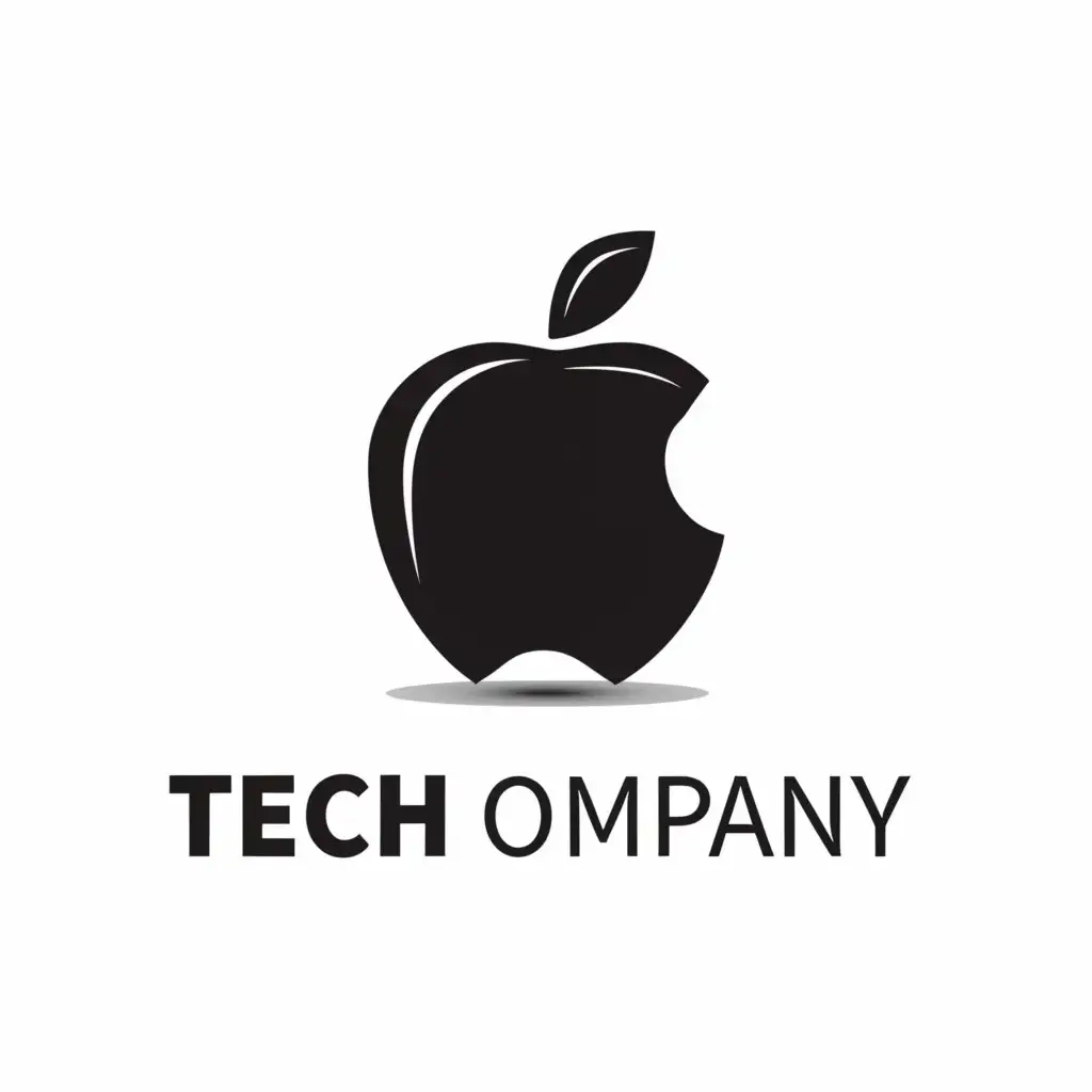 a logo design,with the text "TECH COMPANY", main symbol:APPLE,Minimalistic,clear background