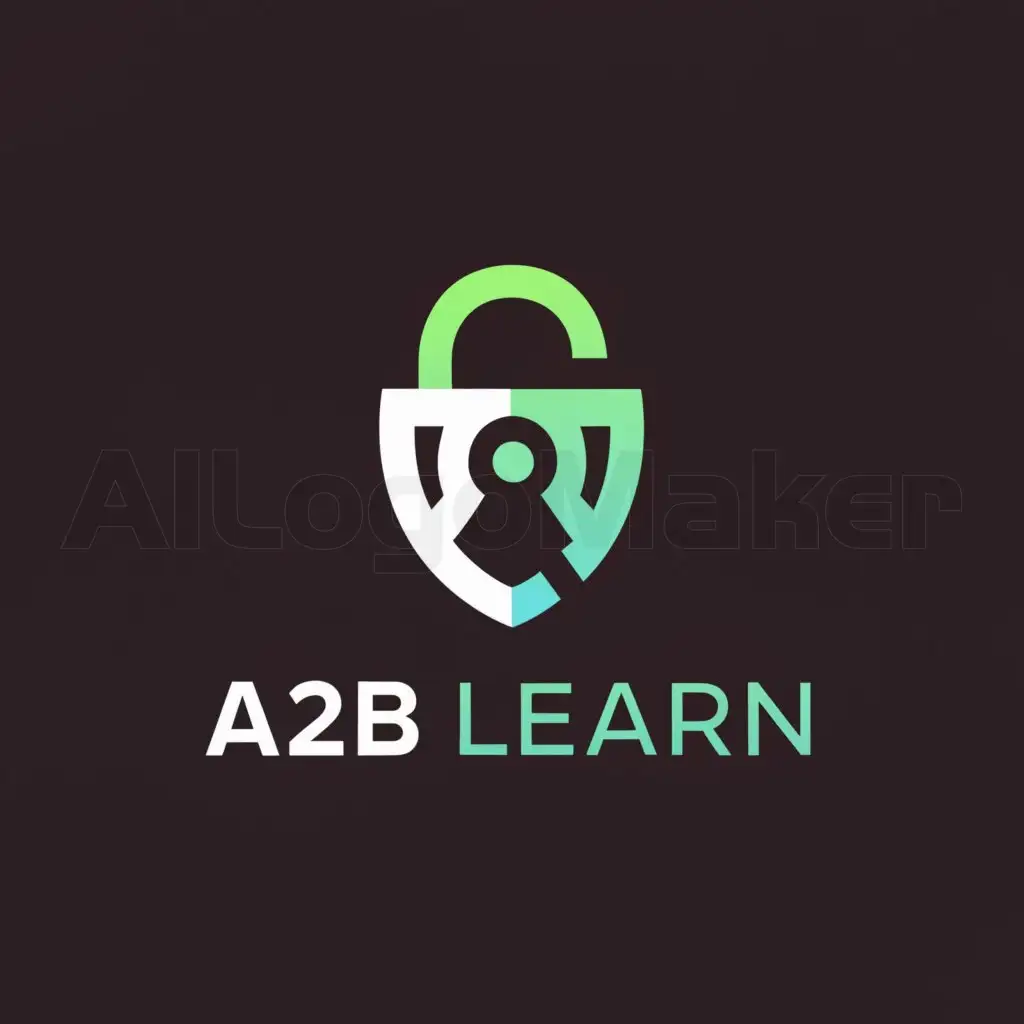 a logo design,with the text "A2B Learn", main symbol:Cyber security and training,Minimalistic,be used in Technology industry,clear background