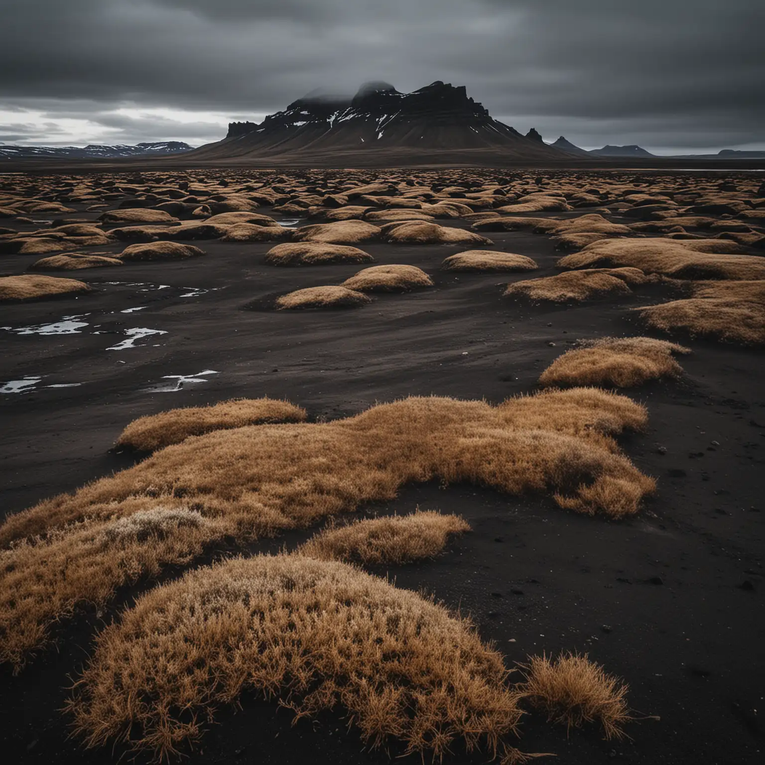 Scenic-Iceland-Black-Desert-Landscape-with-Dramatic-Sky