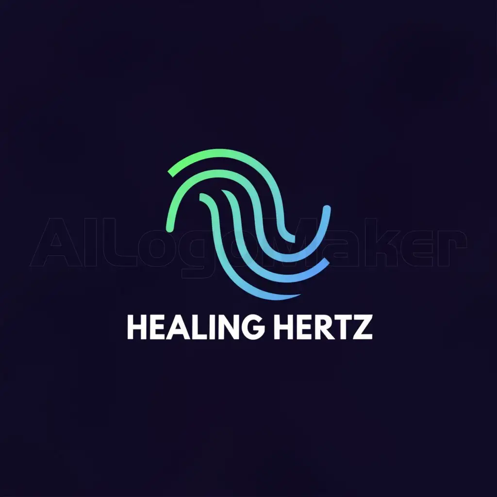 a logo design,with the text "healing hertz", main symbol:sinusoid,Minimalistic,be used in Entertainment industry,clear background