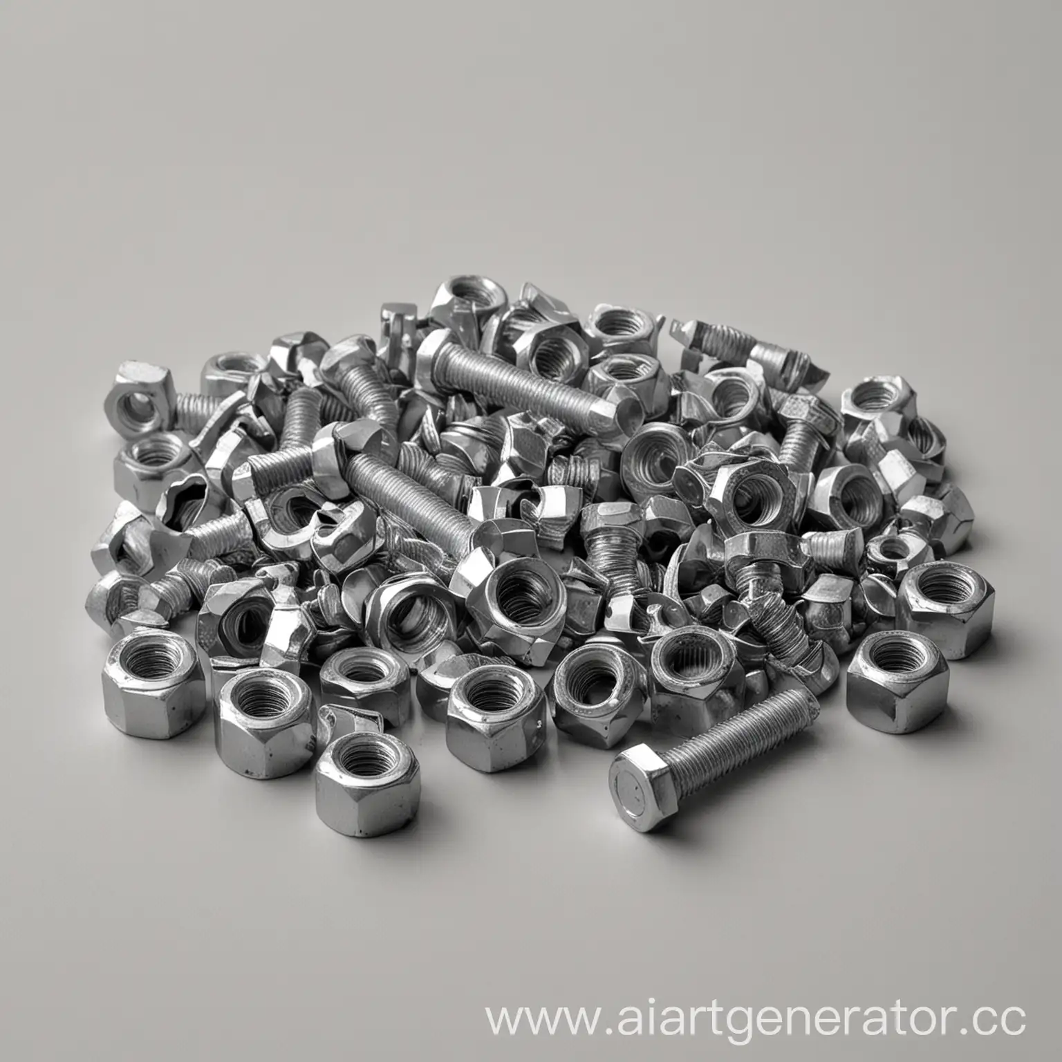 Assorted-Bolts-and-Nuts-on-Clean-White-Background-Industrial-Hardware-Photography