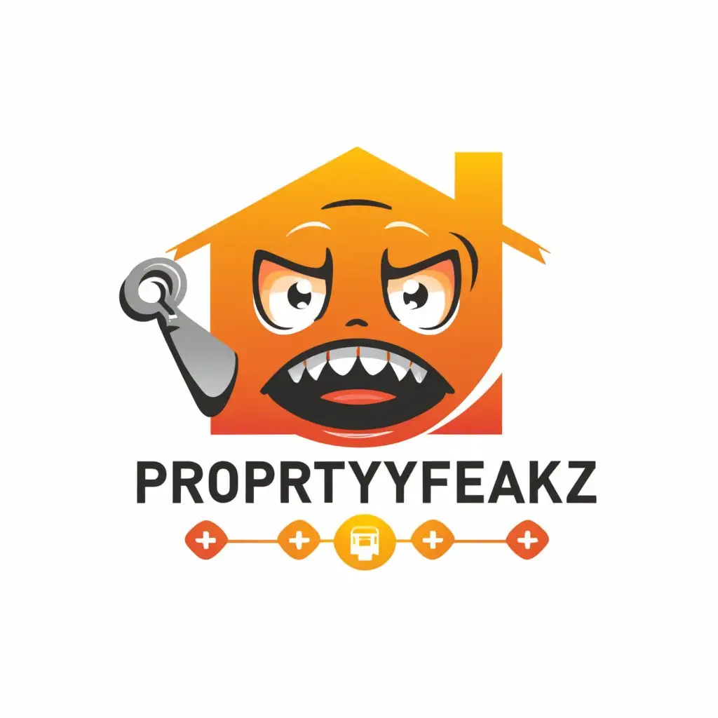 a logo design,with the text "PropertyFreakz", main symbol:Proven experience in creating funny cartoons with house and quirky logos with an emphasis on brand recognition.,Moderate,clear background