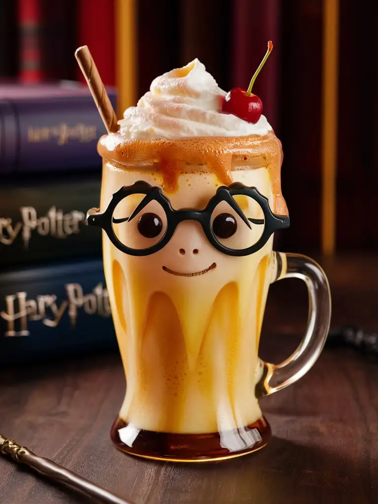  веселый стакан смузи  с очками на тему «Гарри Поттер»