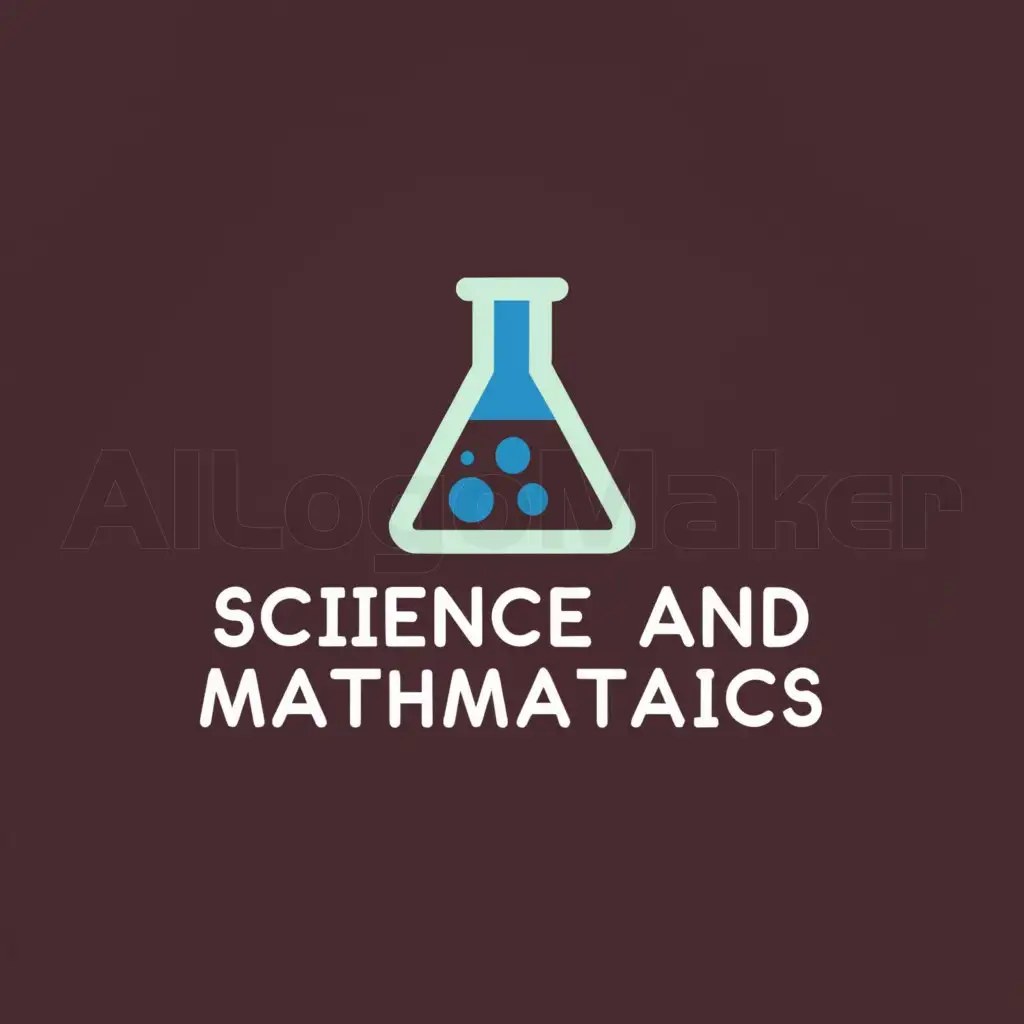 a logo design,with the text "Science and mathematics", main symbol:Flask,Moderate,be used in Technology industry,clear background