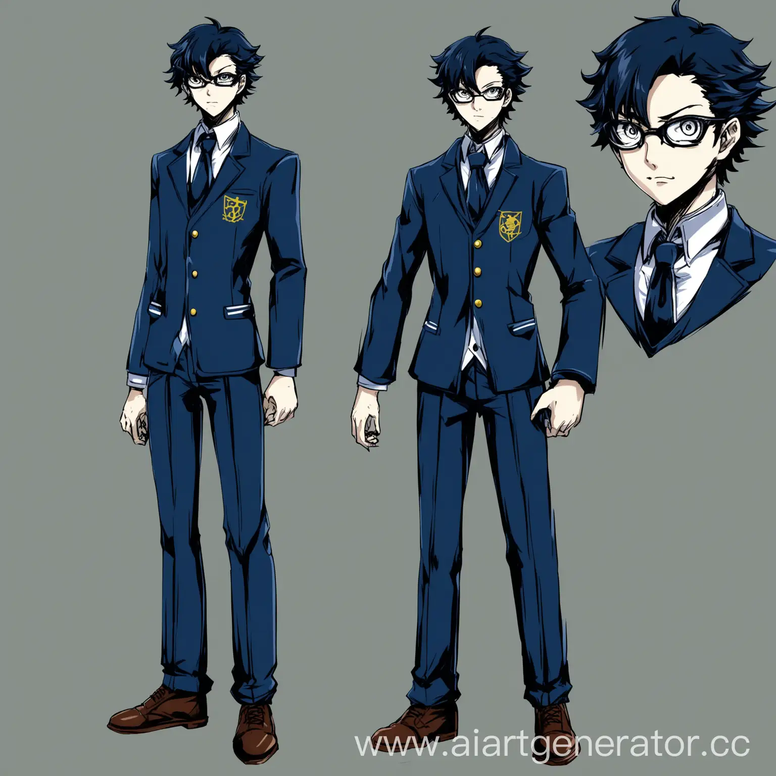 reference, art, person 5, phantom thief, original character, complex design, school uniform, anime, persona art style, video game, high school student, Shujin Academy, Tokyo, Japan, boy, persona