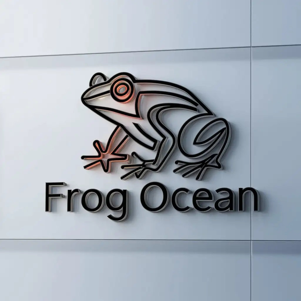 a logo design,with the text "frog ocean", main symbol:frog,complex,be used in Others industry,clear background