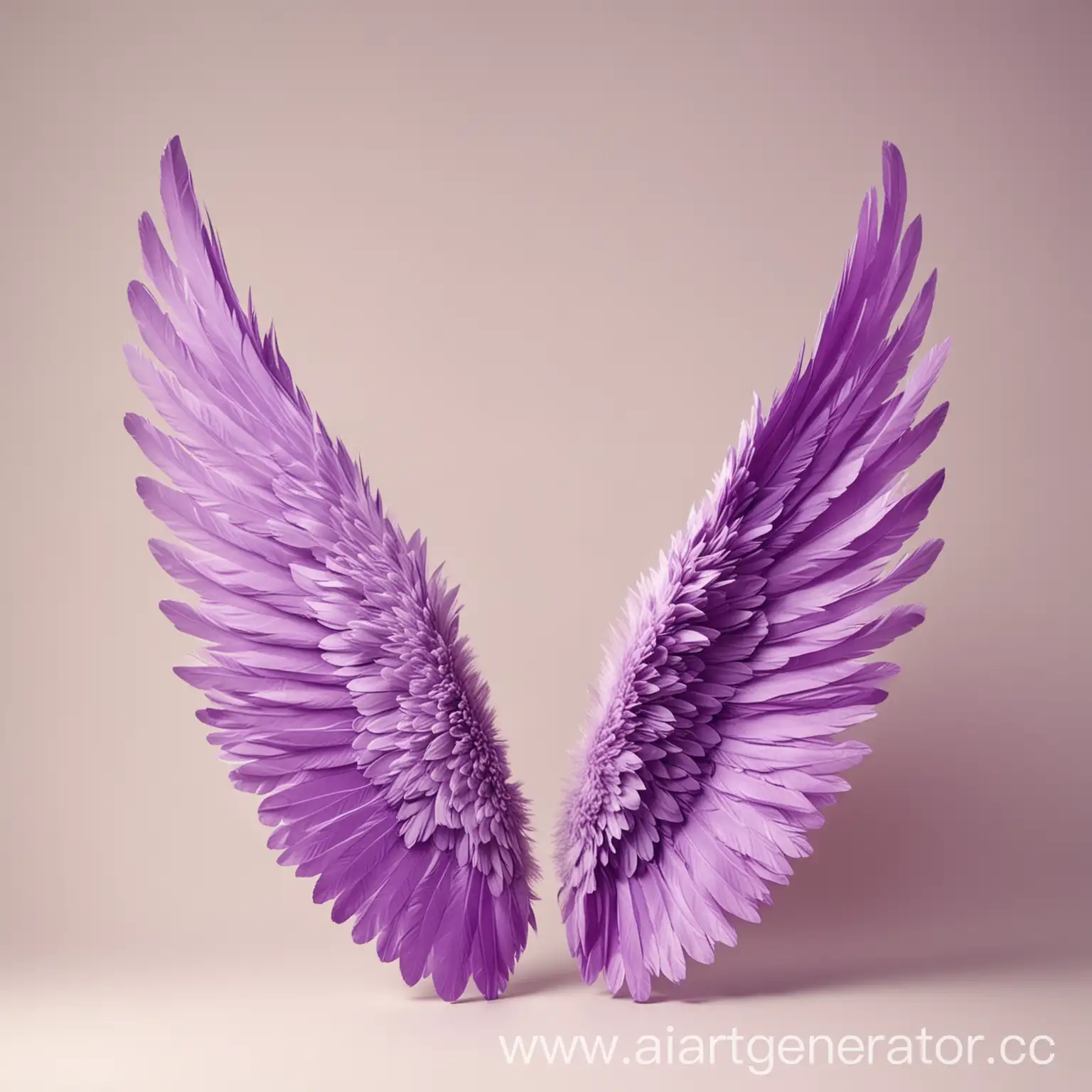 Красивые ангельские Фиолетовые крылья на светлом фоне